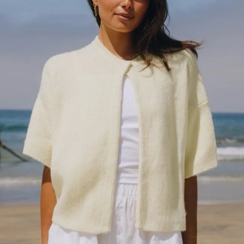 Daily Drills Yellow Single Buttom Cardigan